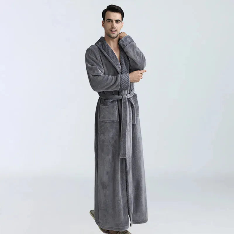 Men's Winter Coral Fleece Nightgown Homewear Thickened Pajamas - Bellarte Enchanté Men's Winter Coral Fleece Nightgown Homewear Thickened Pajamas